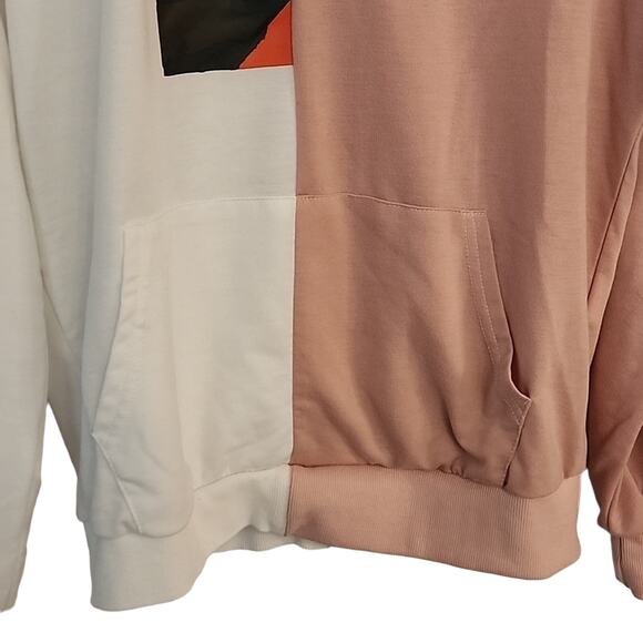 Shein Pink/White Colorblock Hoodie, M - Picture 3 of 6